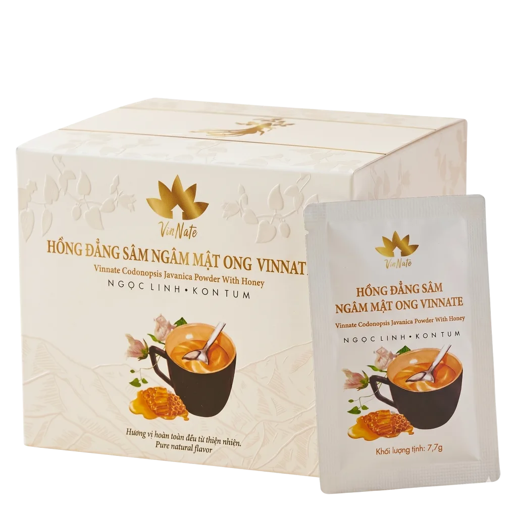 Hồng Đẳng Sâm ngâm mật ong Vinnate - Hộp 30 gói x 7,7gr